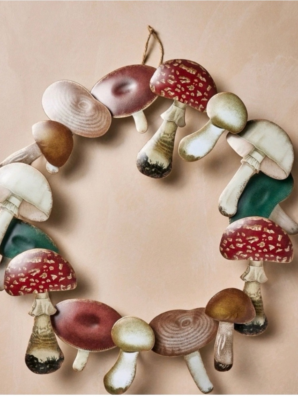 John Derian x Target metal mushroom wreath.